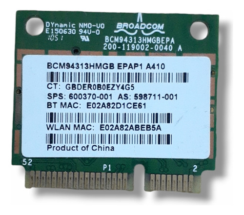 Placa Red Wifi Broadcom Bcm94313hmgb. (Usado)