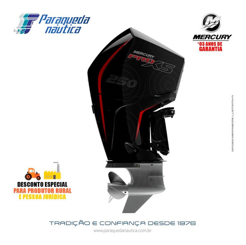 Motor De Popa Mercury 4 Tempos 250hp L Pro Xs Mecânico