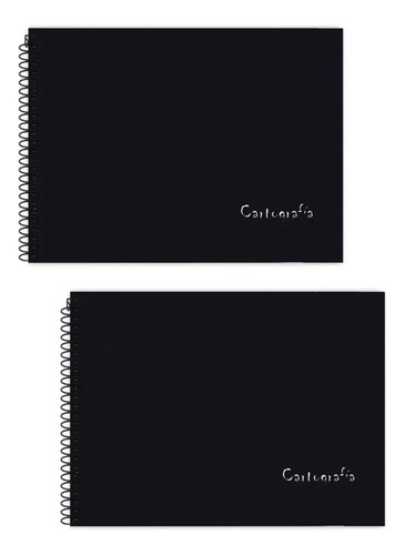 Caderno De Desenho Capa Dura Preto Espiral 96fls Kit C/2 Un