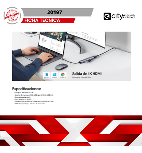 Hub Usb-c A 4 Puertos Usb 5 En 1 M20197