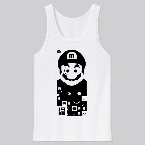 Camisilla Hombre Esqueleto Algodon Gym -  Mario Video Juegos