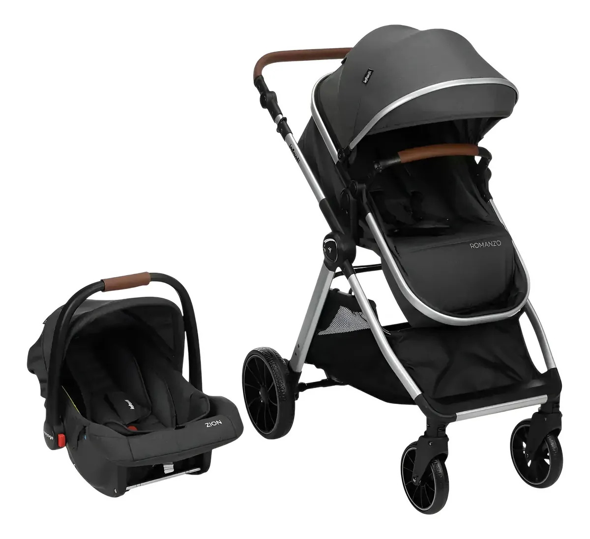 Carrinho Travel System Romanzo duo - Infanti Cor Preto Estrutura Granizo