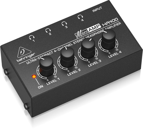 Amplificador De Audífonos Stereo Ultra Compacto De 4 Canales Behringer Microamp Ha400