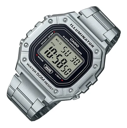 Reloj CASIO digital hombre W-218h-1av CASIO correa resina 50m water resist  - alarma - luz