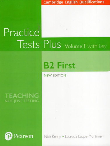 Libro Practice Tests Plus Vol 1 B2 First With Key Pearson Tapa Blanda