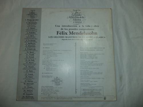 Lp. Concierto Para Piano Y Orquesta, Núm 1. Mendelssohn (Usado)