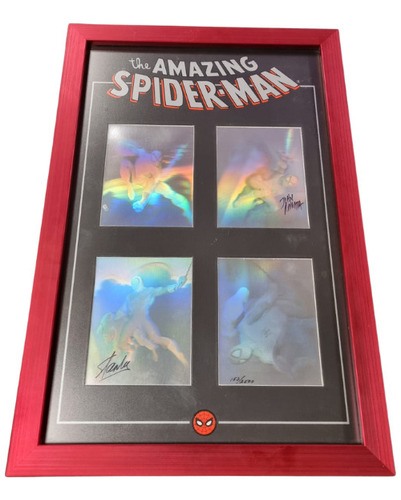 Spiderman Hologramas Autografiado Stan Lee Jhon Romita Raro