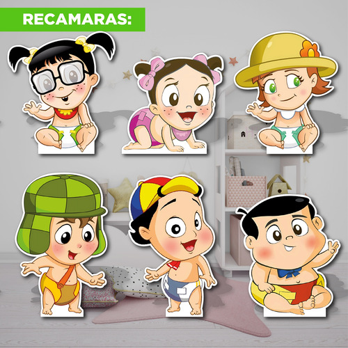 Figuras Coroplast El Chavo Animado Bebé Base Sólida Kit 6 Pz
