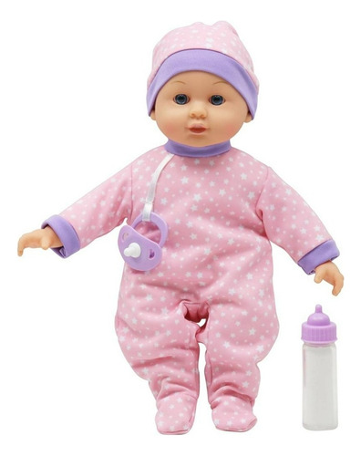 Bebé Con Carriola Juguete Infantil Incluye Biberón Y Chupón Rosa
