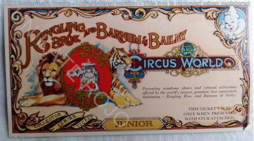 Antigua Entrada Circo Ringling Bros Usa Unica Excelente 1980