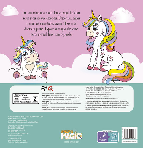 Livro Infantil De Pintar E Colorir Com Pincel E Aquarela