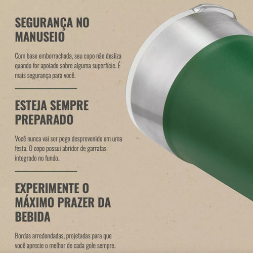 Kit 2 Copos Térmicos Verde Com Tampa Verde 600ml Coleman