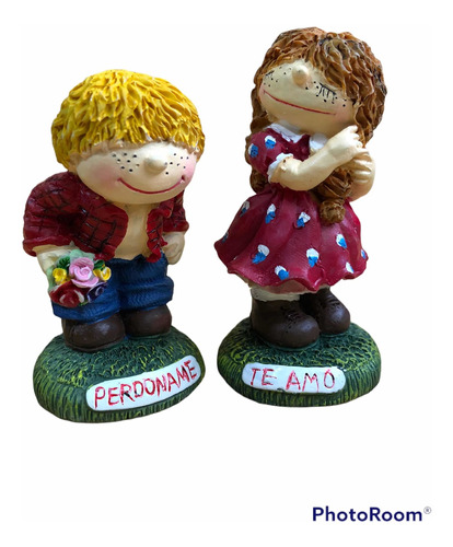 Pareja De Figuritas Antiguas, Niños Enamorados