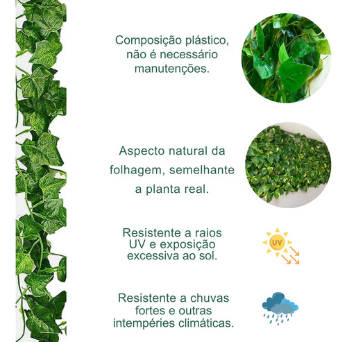 50 Metros Trepadeira Artificial Verde Hera Pacote Ramas Real 24 Fios Correntes De Flor Realista Hibo