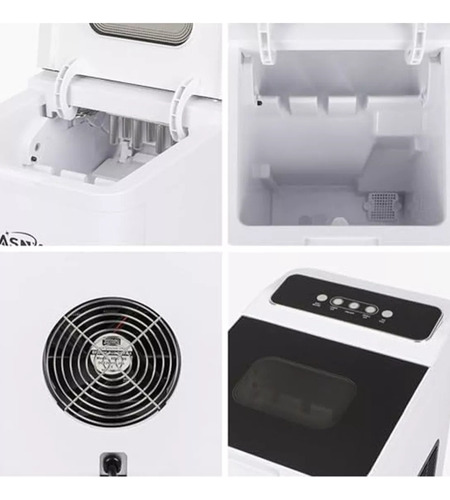 Kincebra Máquina Eléctrica Para Hacer Hielo, Portátil Y Eficiente, Tamaño De Hielo Ajustable, Autolimpieza,esterilización Automática, Ideal Para El Hogar/oficina/bar, Color Blanco