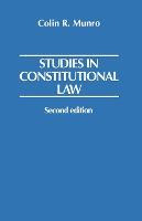 Libro Studies In Constitutional Law - Colin R. Munro