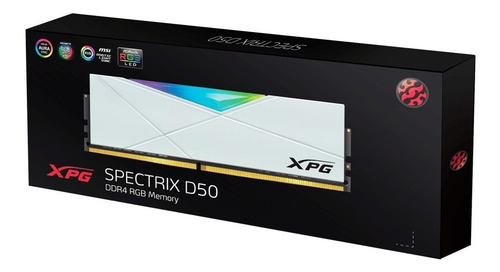 Imagen 2 de 2 de Ram Adata Ddr4 3200mhz 8gb Spectrix D50 Blanca Rgb