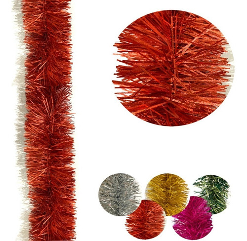 Imagen 1 de 10 de Boa Navideña Colores Tupida Gruesa 2mts Arbolito Navidad