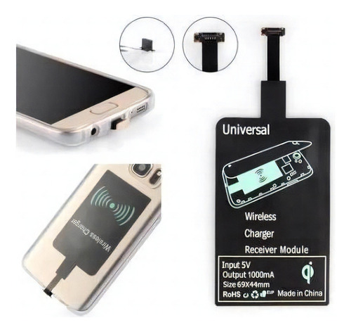 Adaptador Carregador Sem Fio Receptor V8 Qi Padrão Android