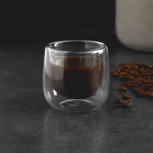 Set 2 Vasos De Espresso Doble Pared 80 Ml Simplit Blanco