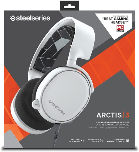 Imagen 2 de 6 de Audifonos Steelseries Arctis 3 Blancos Multiplataforma