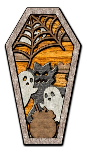 Vector Corte Láser Día De Muertos Y Halloween Ataúdes V1