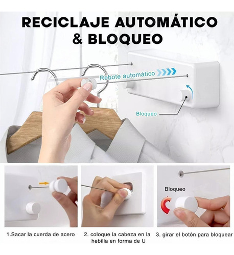 Tendedero Plegables Retractil De Pared Tendedero Retractil