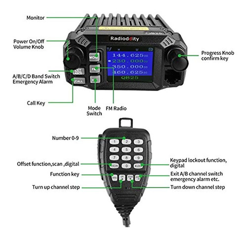 Radioddity Qb25 Transceptor De Cuatro Bandas 25 W /10 W