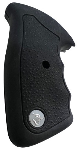 Cabo De Borracha Revólver Taurus 38 - 6 Tiros - Logo Prata