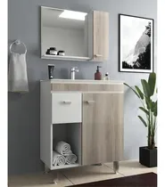 Comprar Mueble De Baño 1 Puerta 1 Cajón Incluye Pileta Y Botiquin Con Espejo Mdf Muebles Web 