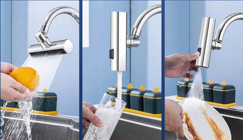 Extensión P/ Grifo Cascada Para Fregadero De Cocina 4 En 1 Cromado
