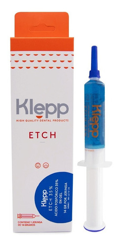 Acido Fosfórico Grabador Klepp Etch 35% Jeringa 14g Dental