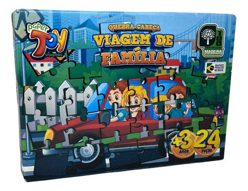Quebra Cabeça 24 Peças Viagem De Família +3 Anos Paper Toy