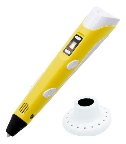 Lápiz 3d Impresora Lapicera Lcd Base Más Filamentos Amarillo