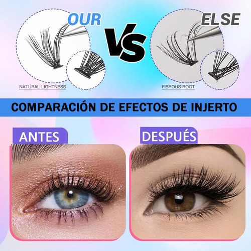 Kit De Extensión De Pestañas Diy 9-15 Mm Mezcla 144 Grupos