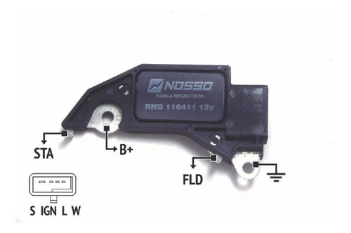 Imagen 4 de 4 de Regulador Voltaje Nosso Chevrolet Kadett Monza Omega Delco