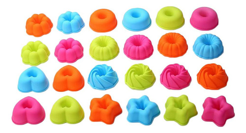 24 Piezas De Silicona De Tarta De Rosquilla Chocolate