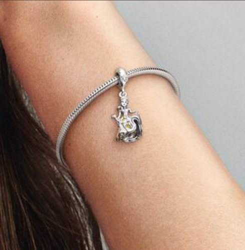 Charm Colgante De Bella Dress Dancing La Bella Y La Bestia Plateado
