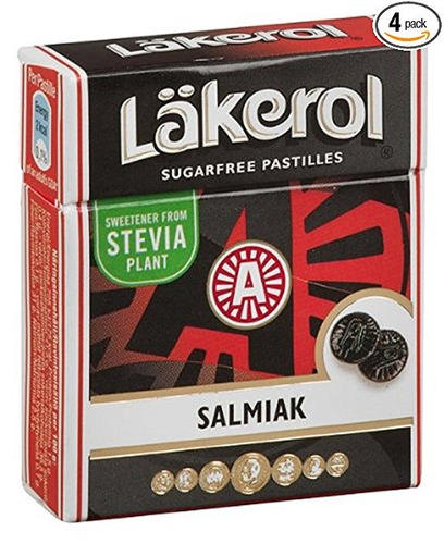 Lakerol Regaliz Azúcar Pastillas Gratis (4 Paquetes / Cajas)