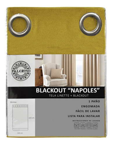 Pack Cortina Confeccionada Lino Blackout Napoles Palermo