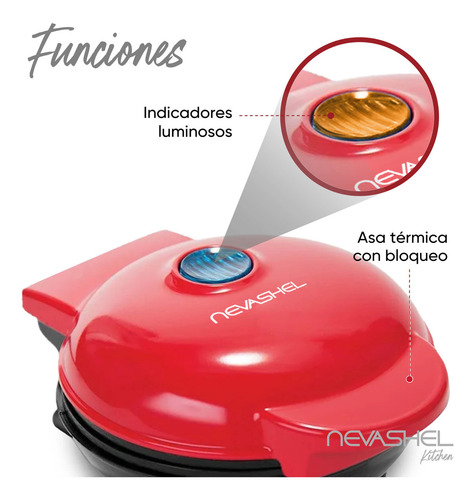Waflera Mini Maquina Waffles Pequeña Redonda Hacer Desayunos