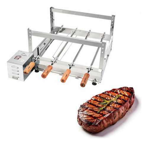 Churrasqueira Rotativa 4 Espetos Simples Inox 430 127v/220v
