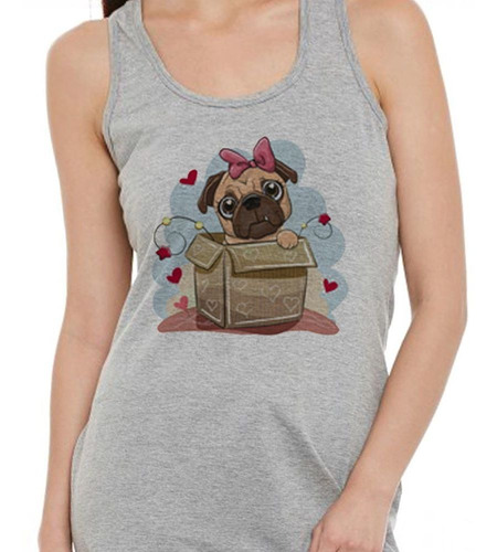 Musculosa Pug Con Moño Regalo