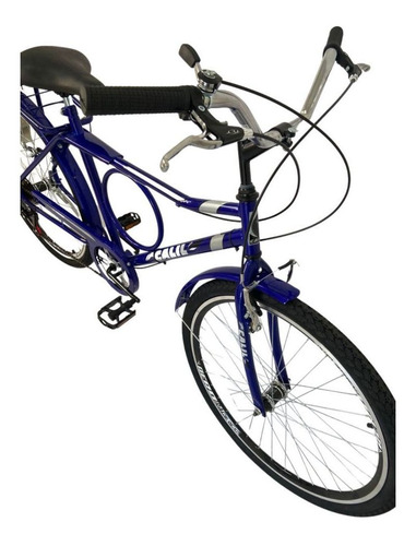 Bicicleta Aro 26 Calil Barra Forte C/ Marcha 6v E Rolamento Cor Azul