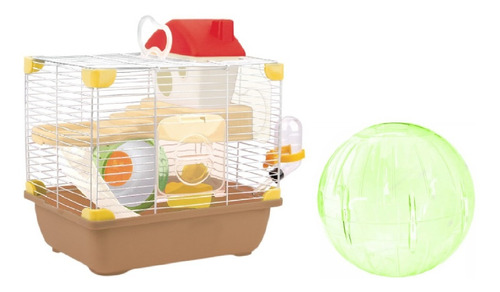 Jaula Plastica Hamster Sunny 28.9x22.2x30.1 + Esfera 18 Cm