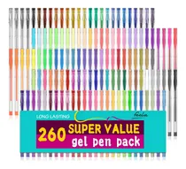 Comprar Feela Juego De 260 Bolígrafos De Gel, 130 Bolígrafos De Gel