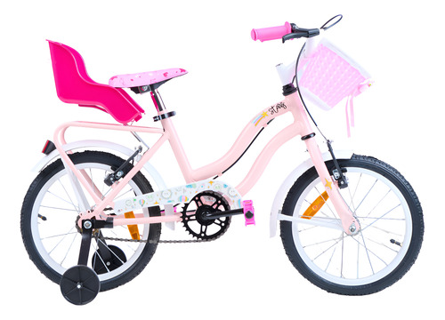 Bicicletas Enrique Stars Rodado 14 Con Rueditas Y Canasto Rosa Vintaje 14 "