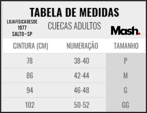 Imagem 8 de 9 de Kit C/ 12 Cuecas Mash Slip P Ao Gg 10.04 100% Algodão- Nfe