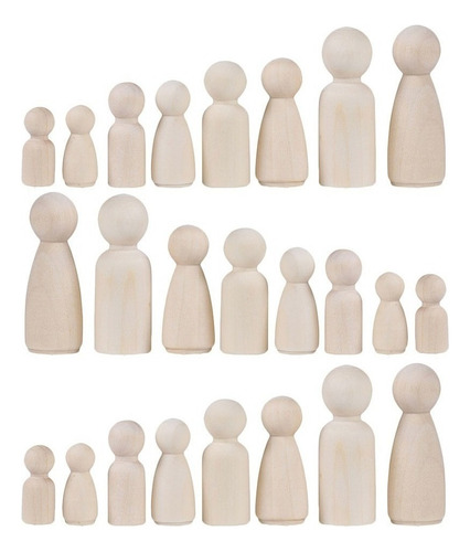 . 36 Pieces/set Wooden Family Cone Figures A1