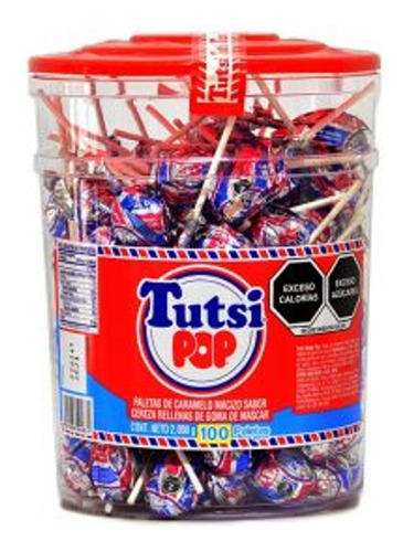 Tutsi Pop Paleta De Caramelo Sabor Cereza 100pz 2kg